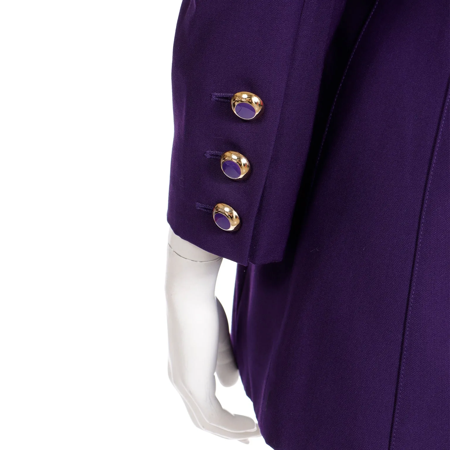 1990s Escada Margaretha Ley Purple Wool Blazer Jacket