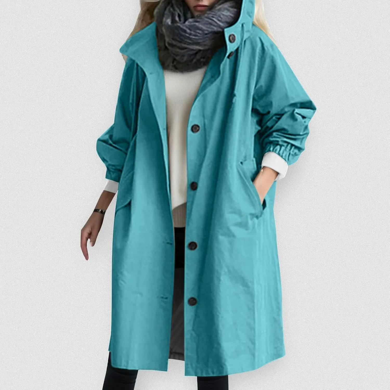 2023 Women's Trench Coat Long Double-Breasted Fall Fashion Windbreaker Jackets Classic Lapel Slim Overcoat Outerwear