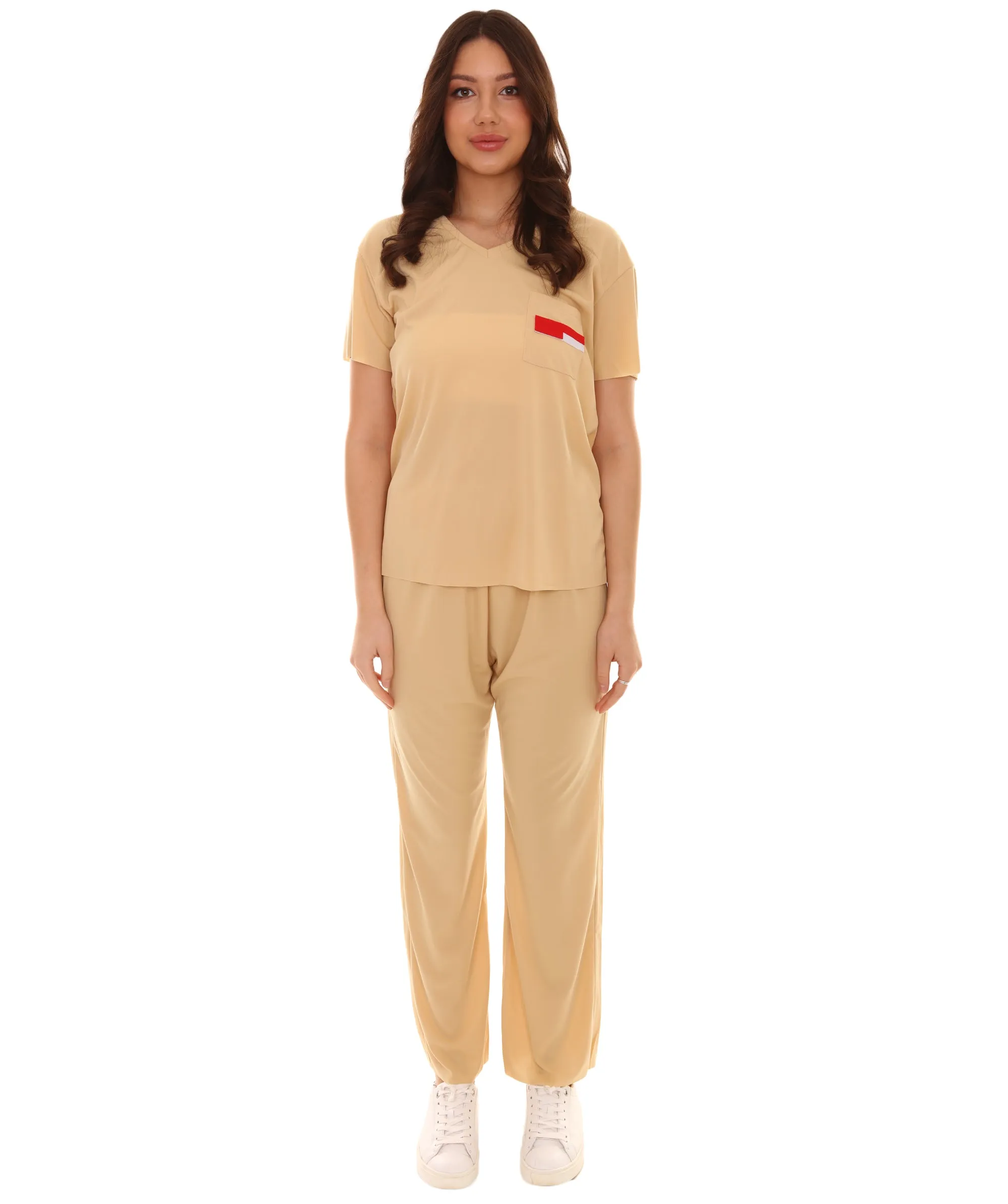 Adult Women's Beige Prisoner Costume | Umber Cosplay costume