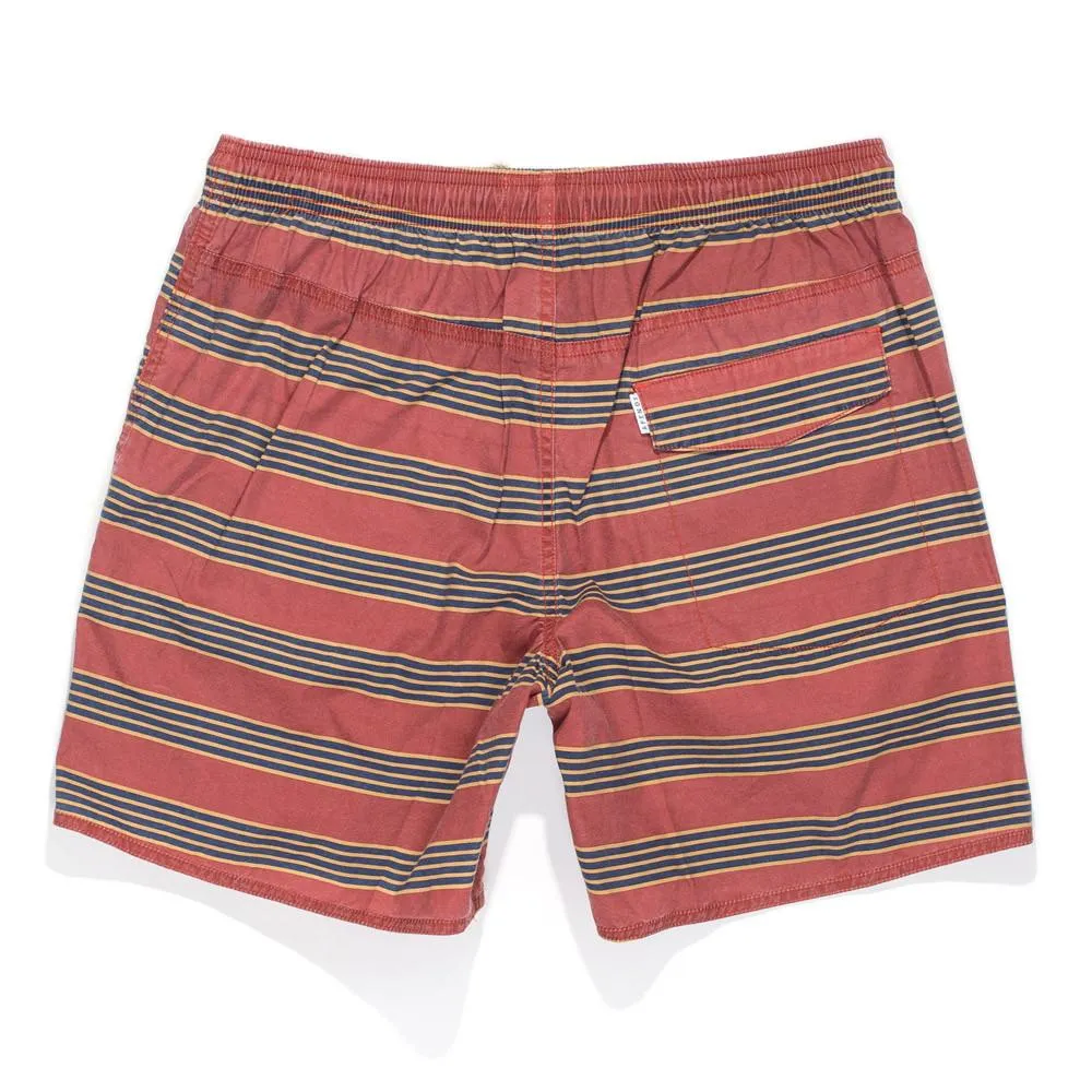Afends Mens Baywatch - Red Stripe - Swim Shorts