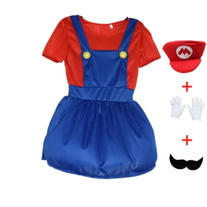Anime Kid Funny Outfit Luigi Mario Costumes