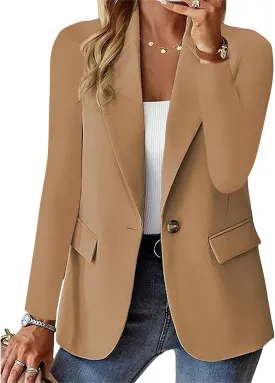 Blazers for Women Business Casual Long Sleeve Button Down Blazer Jacket Lapel Business Suit Jacket Summer Blazers