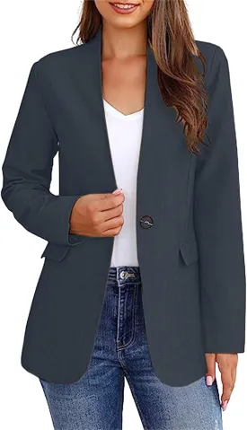 Blazers for Women Business Casual Long Sleeve Button Down Blazer Jacket Lapel Business Suit Jacket Summer Blazers