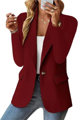 Blazers for Women Business Casual Open Front Long Sleeve Work Office Jackets 2024 Trendy Ol Office Slim Suit Jacket