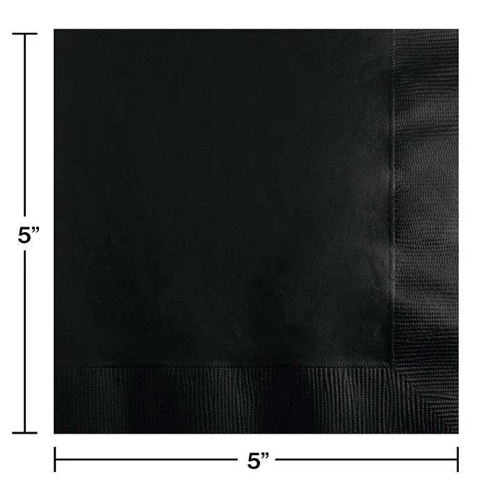 Bulk Black Velvet Beverage Napkins 3 ply (500 per Case)