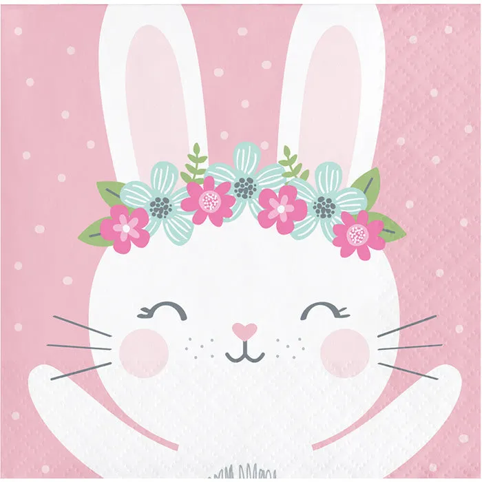 Bulk Bunny Party Beverage Napkins (192 per Case)
