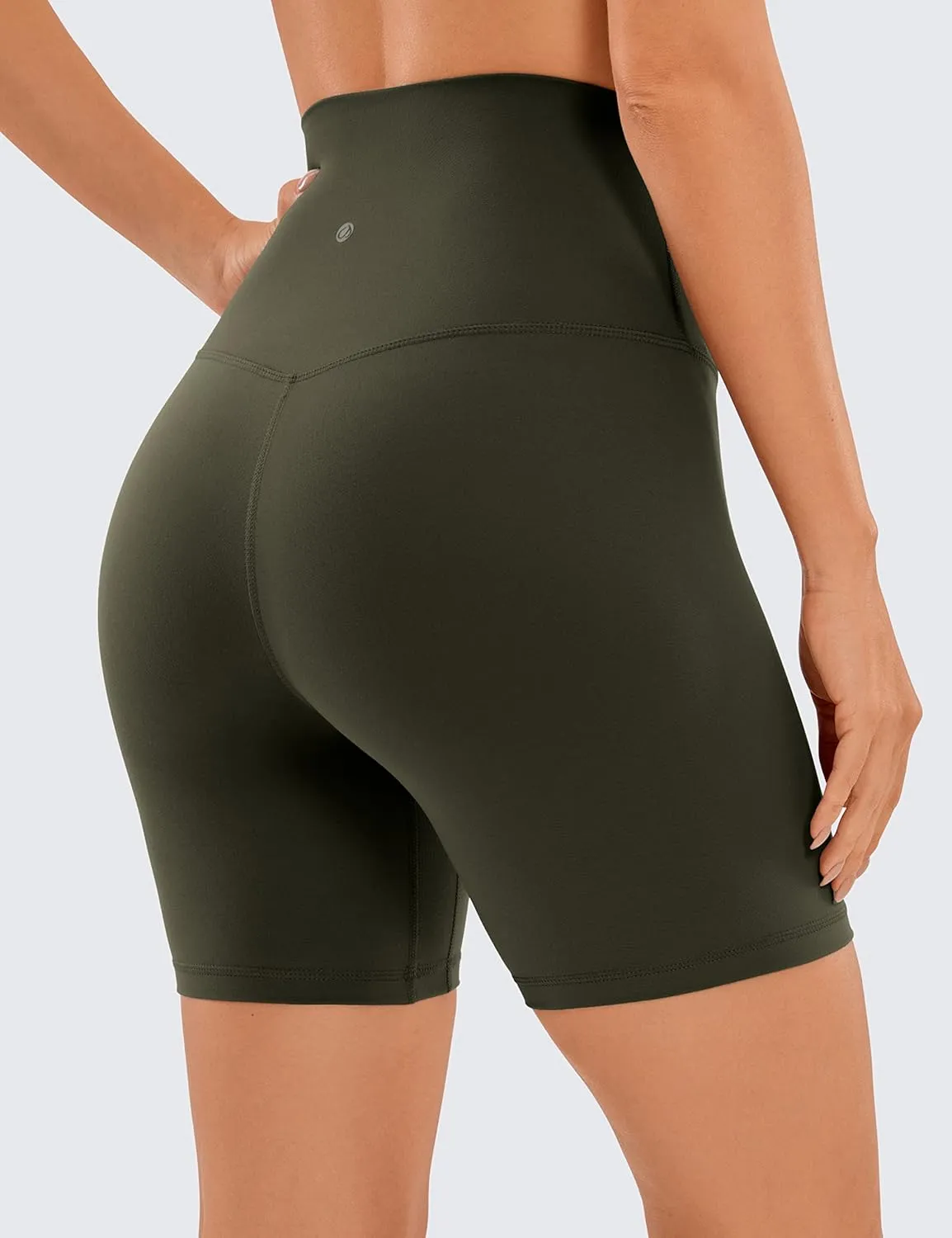 CRZ YOGA Super High Waisted Butterluxe Womens Biker Shorts 6 Inches - Buttery Soft Workout Yoga Over Belly