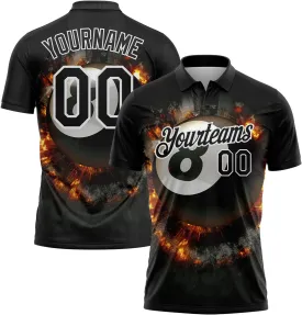 Custom Polo Shirt Jersey Billiard Pattern Personalized Novelty Golf Tee Shirts Printed Name Number Logo for Men Women Youth