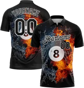 Custom Polo Shirt Jersey Billiard Pattern Personalized Novelty Golf Tee Shirts Printed Name Number Logo for Men Women Youth