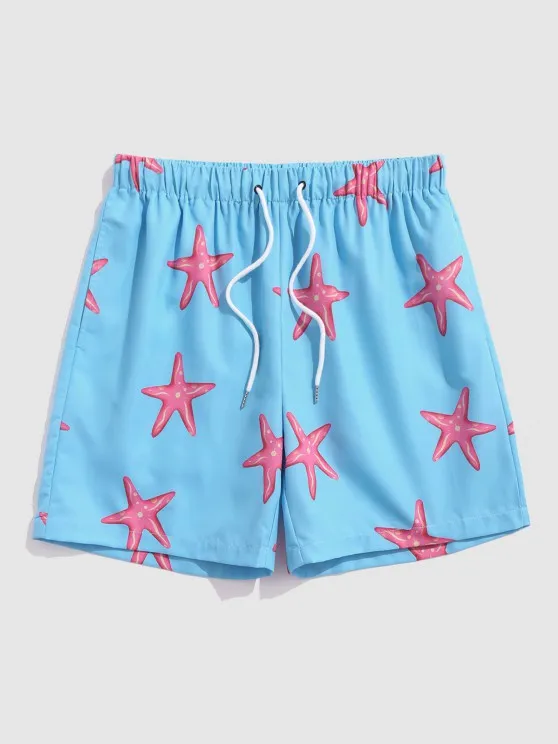 Drippy Smiley Tee And Starfish Board Shorts