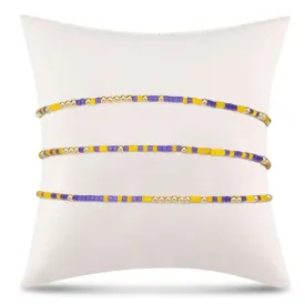 Hope Unwritten Bracelet- Deep Purple & Golden Yellow