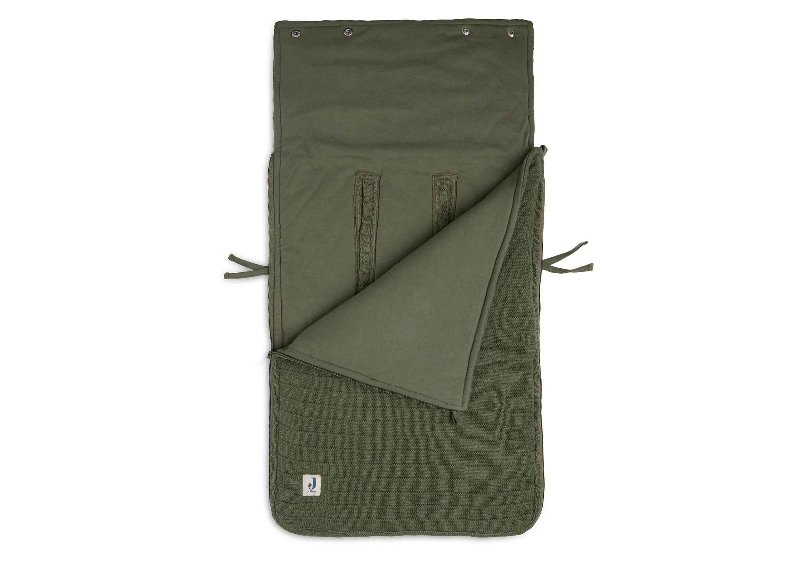Jollein Footmuff Maxi Cosi 0  3/5 point belt | Pure Knit Leaf Green
