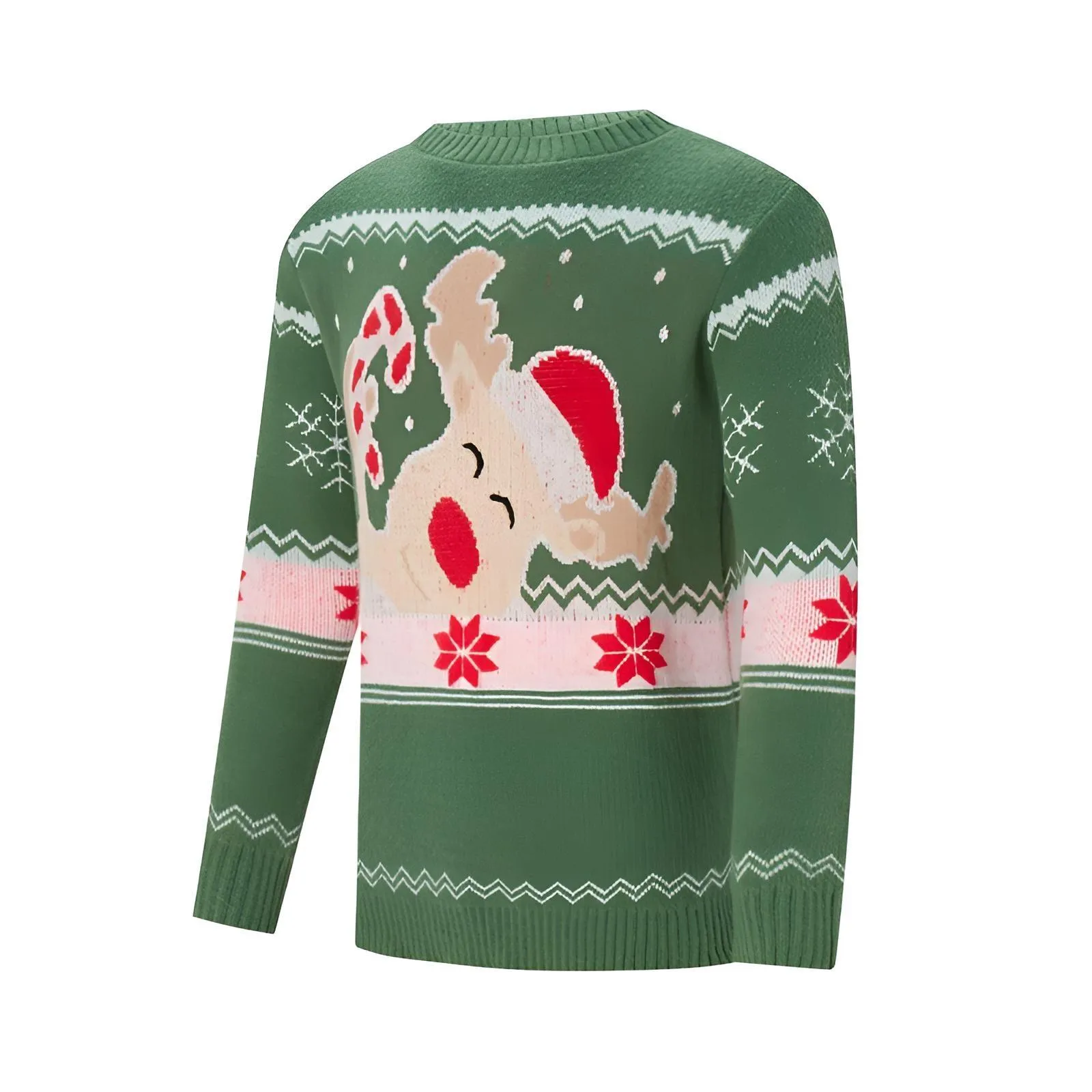 Matching Christmas Sweaters Family Adult Kids Cartoon Elk Print Round Neck Long Sleeve Pullover Winter Tops