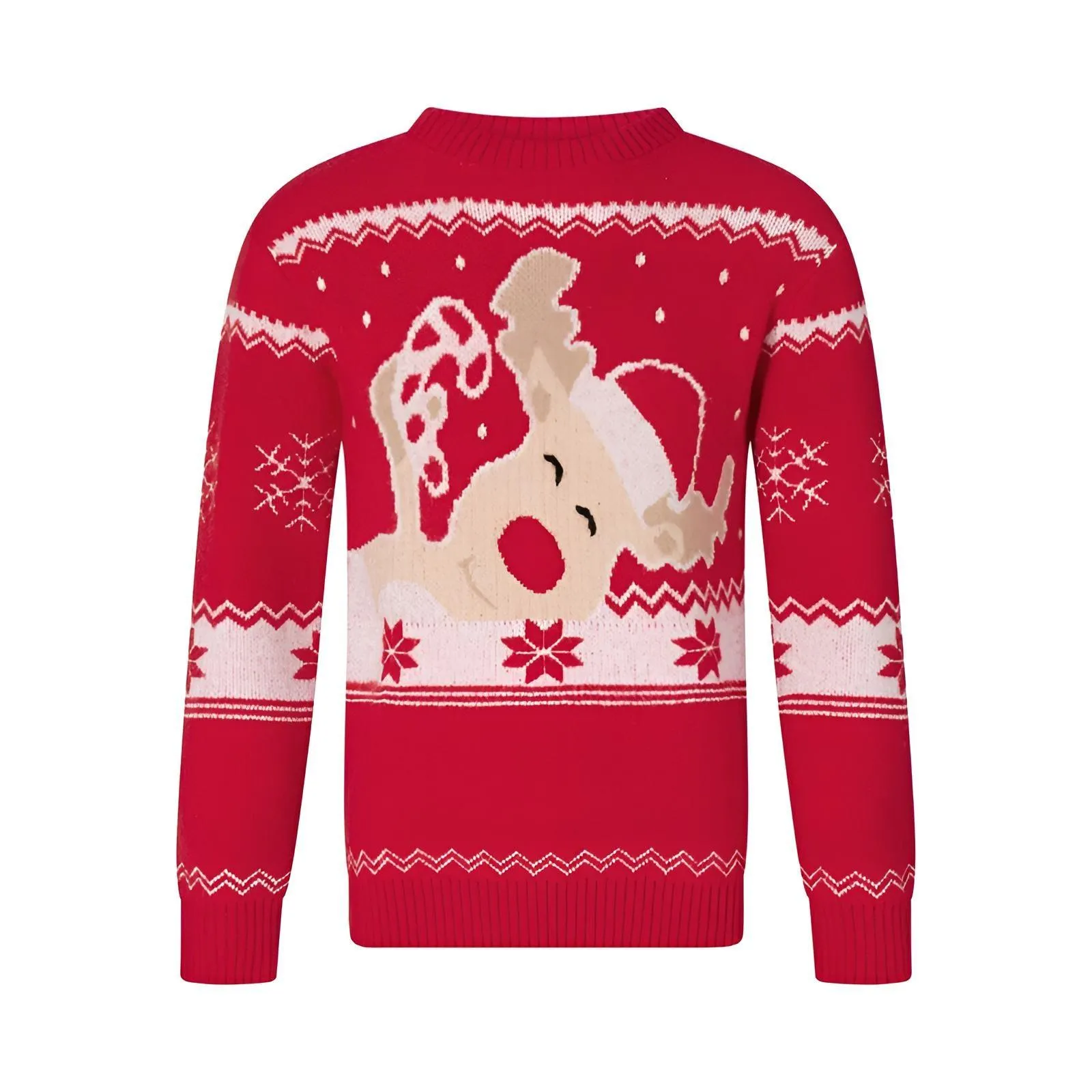 Matching Christmas Sweaters Family Adult Kids Cartoon Elk Print Round Neck Long Sleeve Pullover Winter Tops