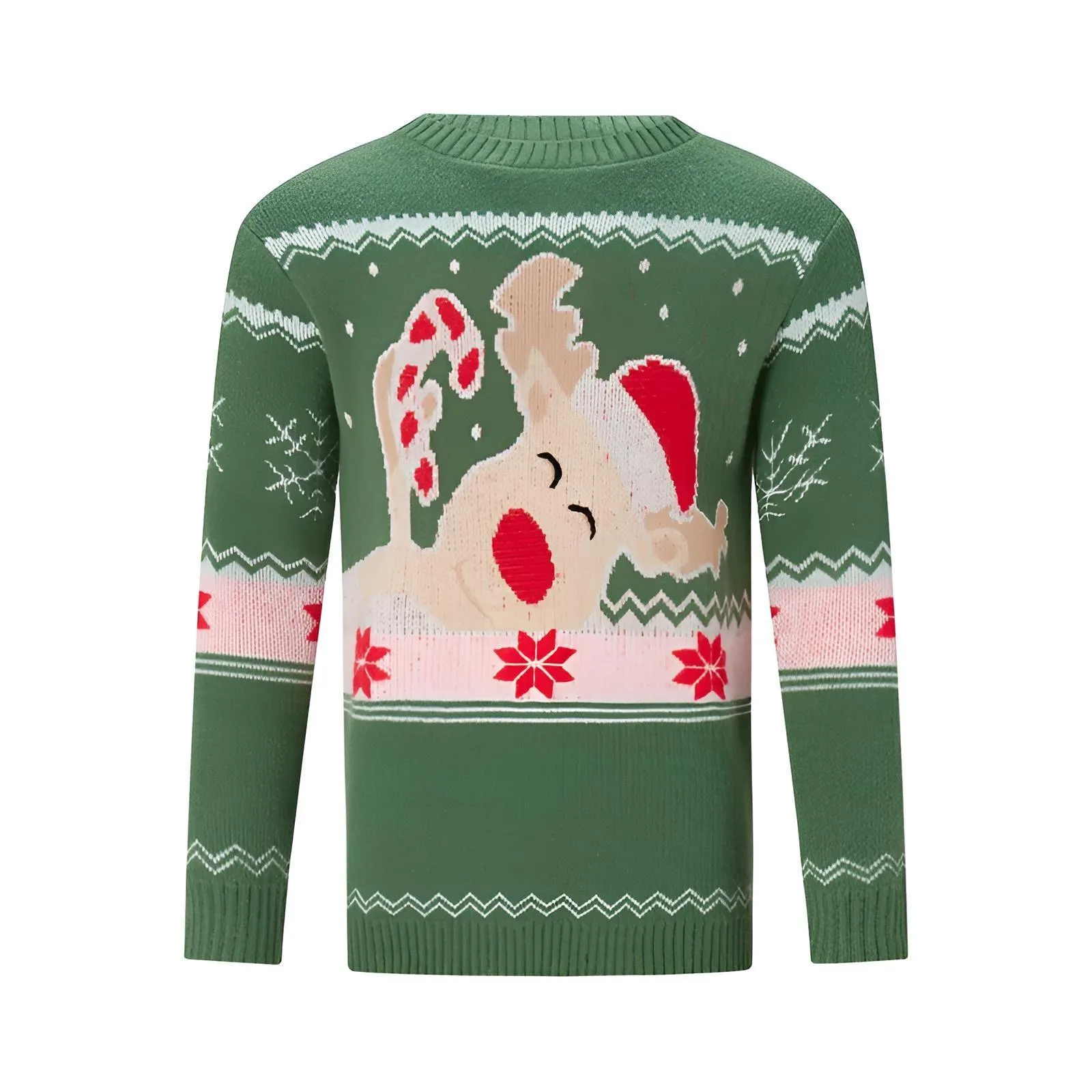 Matching Christmas Sweaters Family Adult Kids Cartoon Elk Print Round Neck Long Sleeve Pullover Winter Tops