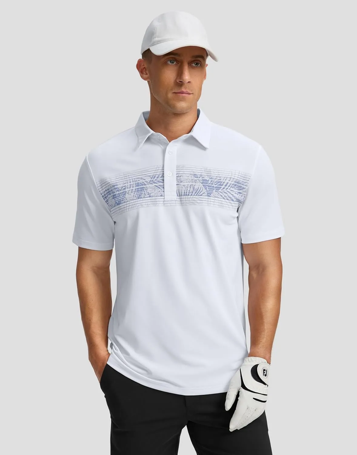 Men's Golf Shirts Dry Fit Moisture Wicking Performance Short Sleeve Collared Polo Shirts for Casual Athletic Business