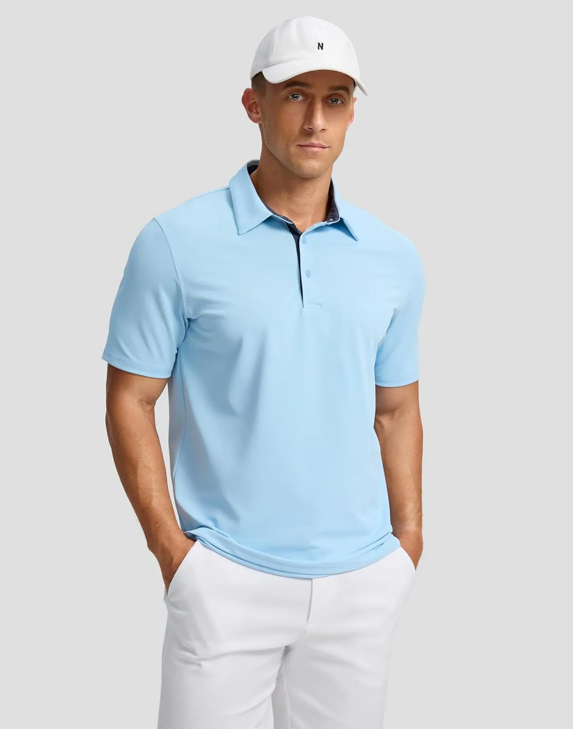Men's Golf Shirts Dry Fit Moisture Wicking Performance Short Sleeve Collared Polo Shirts for Casual Athletic Business