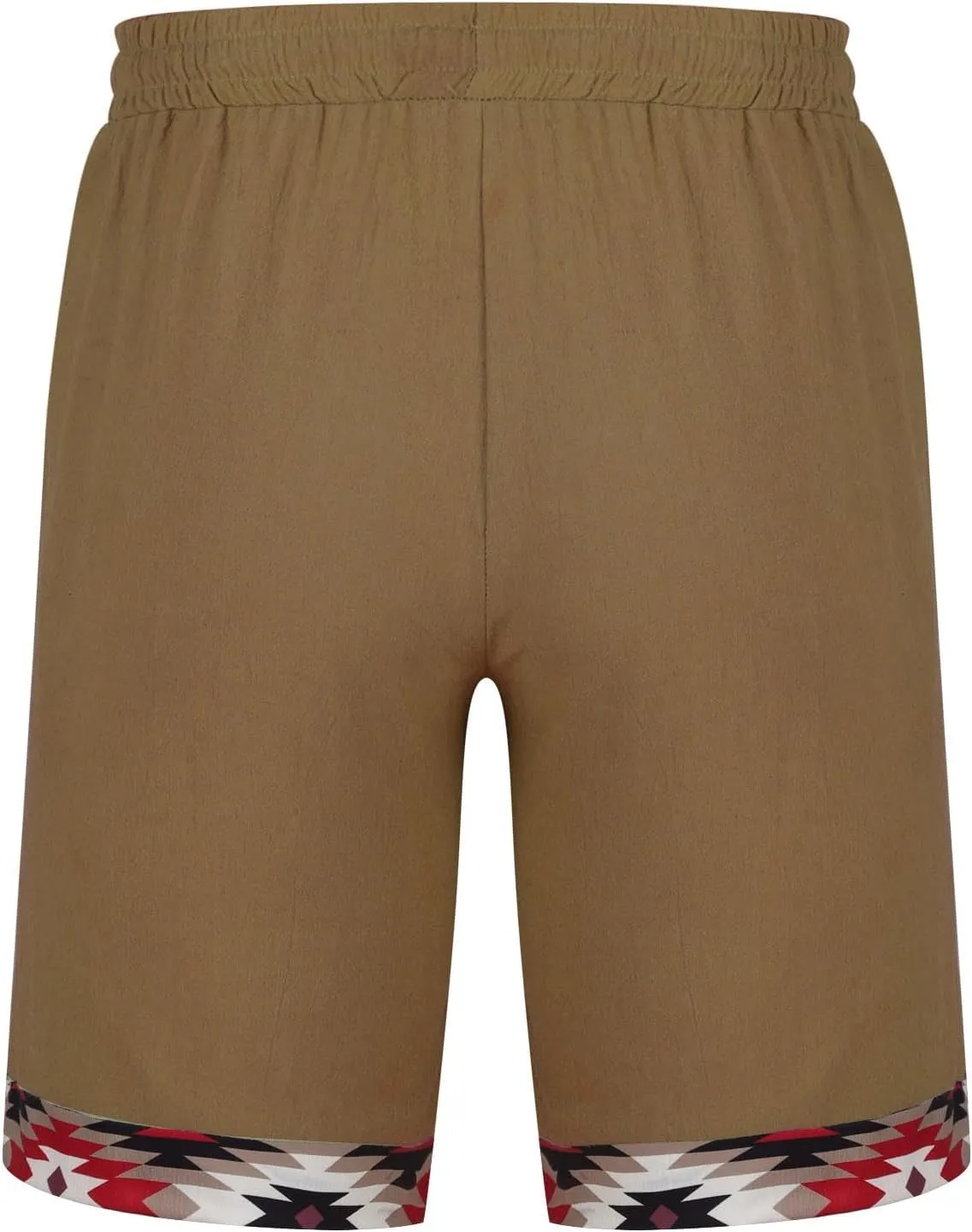 Muscularfit Men's Summer Casual Cotton Linen Shorts with Drawstring Elastic Waist, Beach Shorts with Pockets, Outdoor Fashion