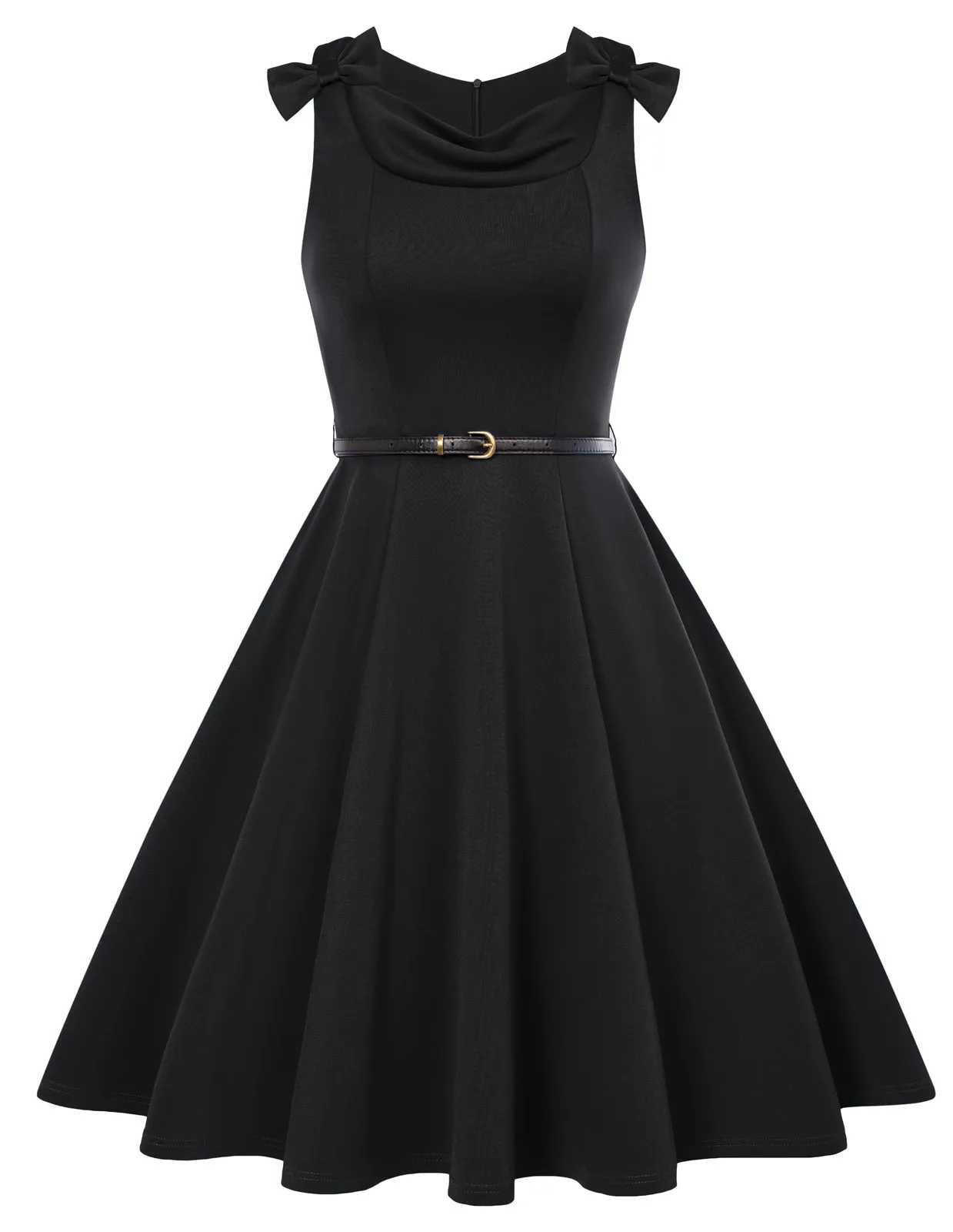 Seckill Offer⌛Sleeveless A Line Dress Vintage Cocktail Party Dress Swing Dress for Wedding Guest