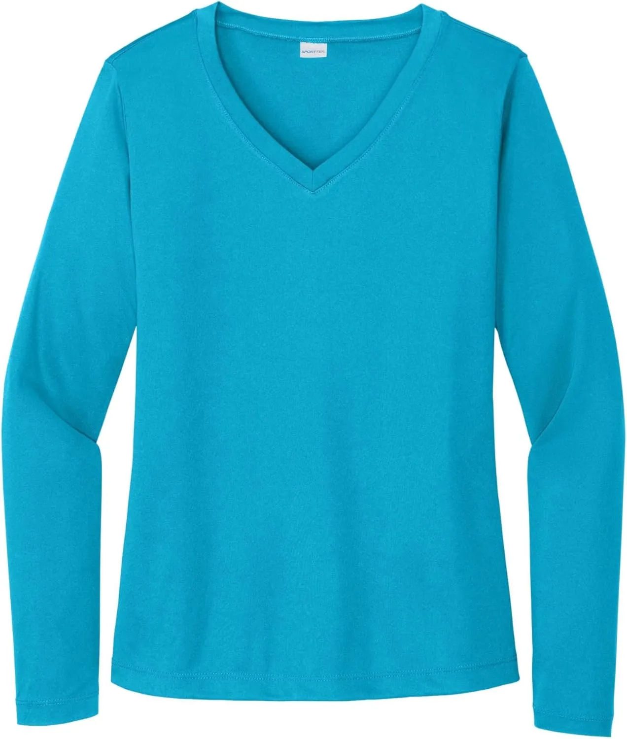 SPORT-TEK Women's Long Sleeve PosiCharge Competitor V-Neck Tee | Workout T-Shirt for Spring & Summer Fashion