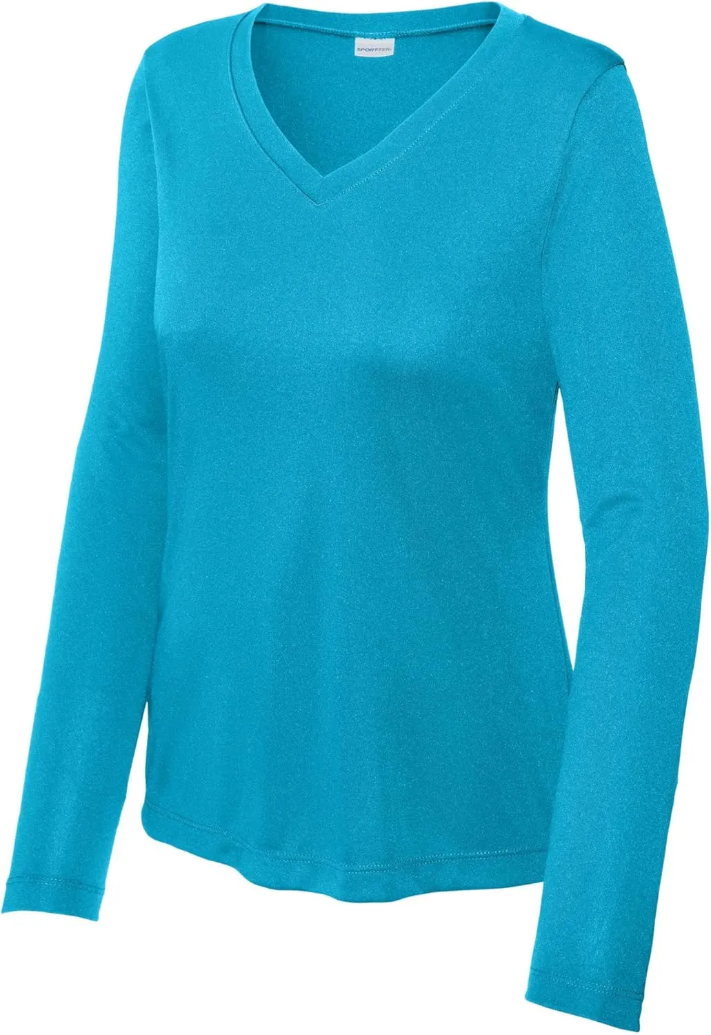 SPORT-TEK Women's Long Sleeve PosiCharge Competitor V-Neck Tee | Workout T-Shirt for Spring & Summer Fashion