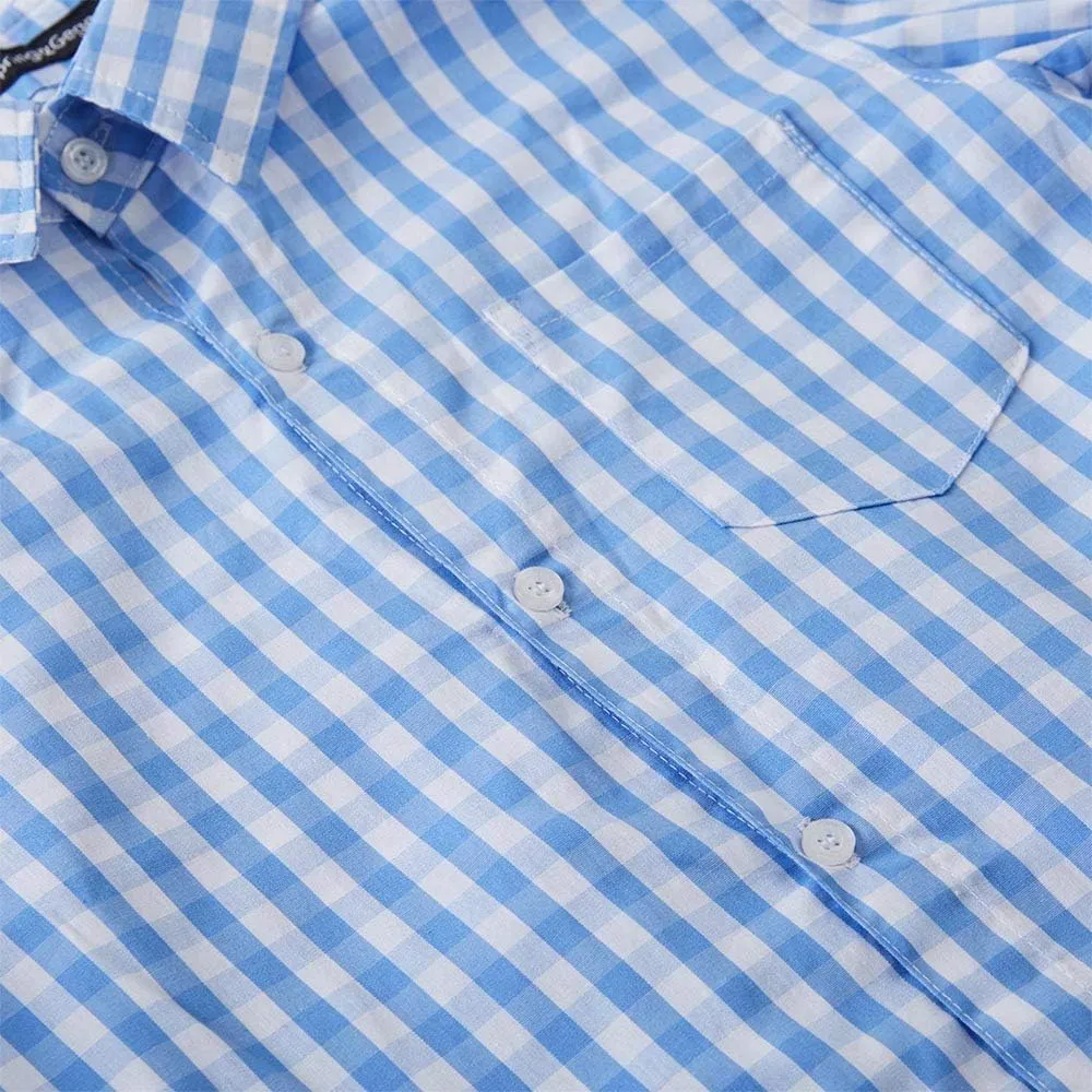 Spring&Gege Boys' Short Sleeve Dress Shirts Formal Uniform Woven Solid