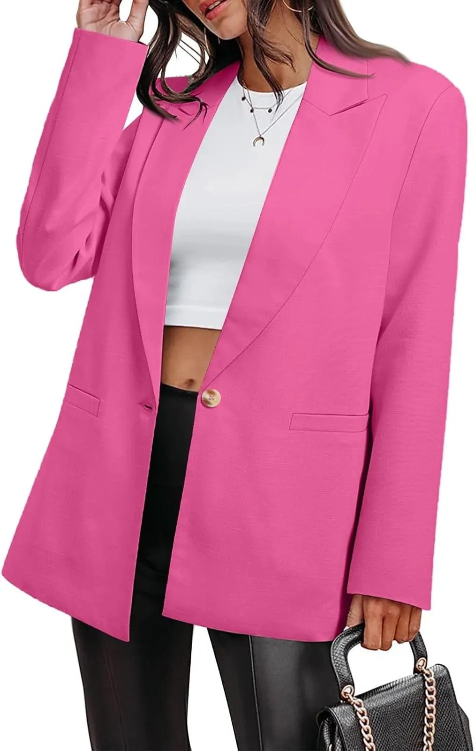 Summer Blazers for Women Lightweight Long Sleeve Lapel Single Breasted Suit Jacket Business Casual Outfit with Pocket