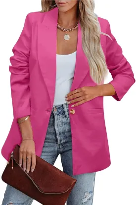 Summer Blazers for Women Lightweight Long Sleeve Lapel Single Breasted Suit Jacket Business Casual Outfit with Pocket