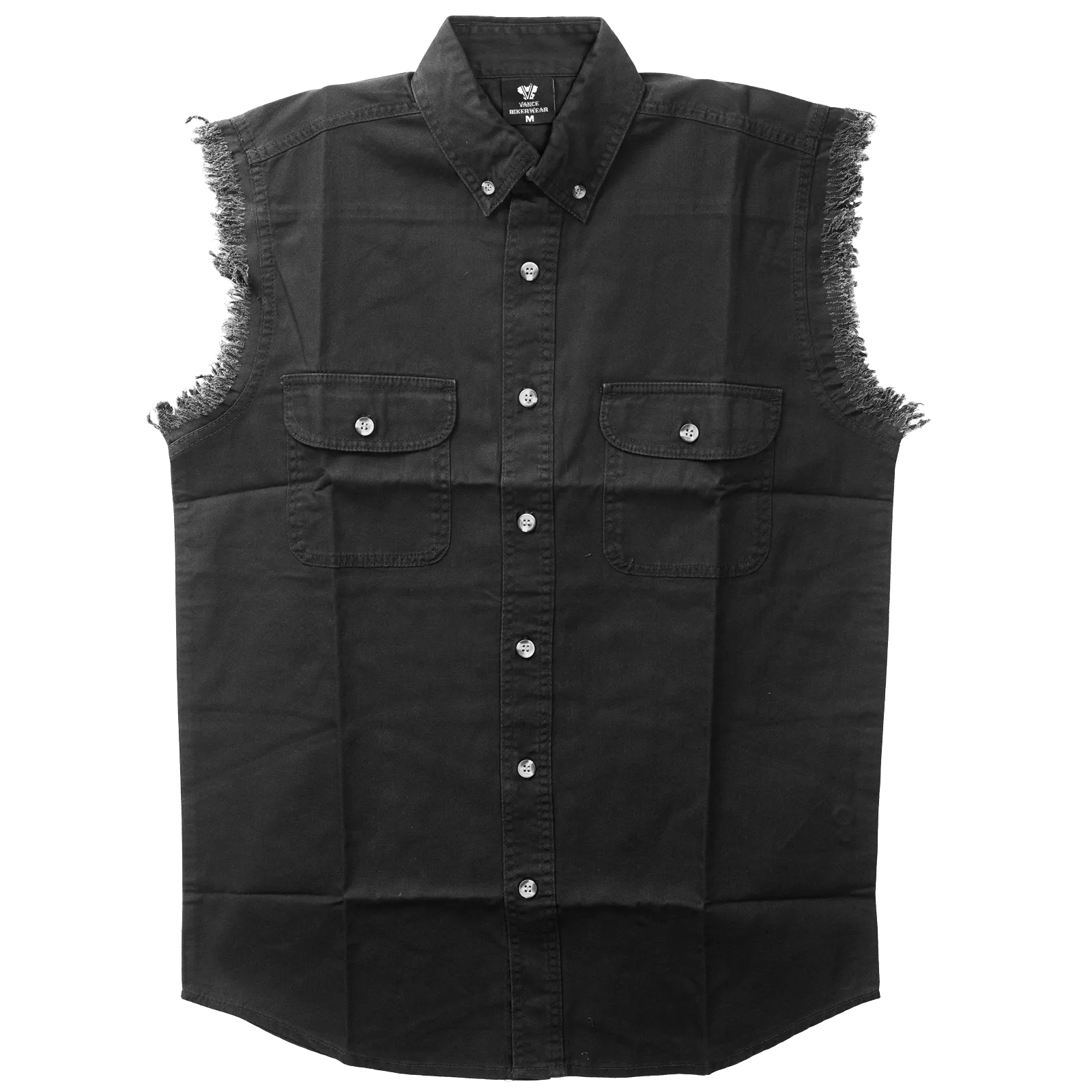 VB703 - Mens Cutoffs Black Shirt