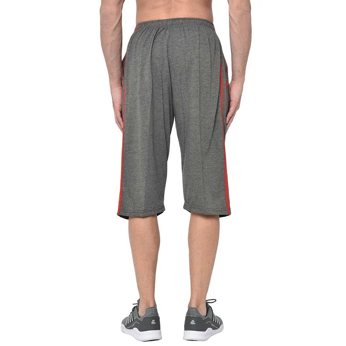 Vimal Jonney Cotton Blended Regular Fit Dark Grey 3/4th Capri For Men