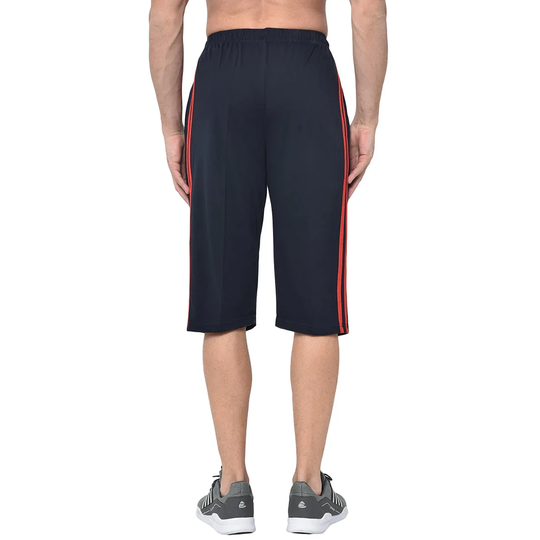 Vimal Jonney Cotton Blended Regular Fit Navy Blue 3/4th Capri For Men