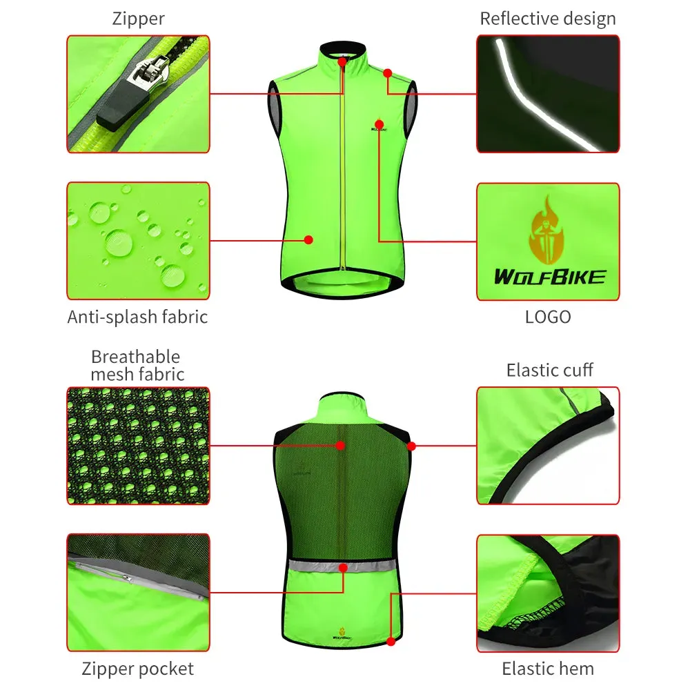 Water Repellent Cycling Jacket Reflective Jerseys Long-sleeved Hiking Running Ropa Ciclismo Wind Coat MTB Bike Clothing