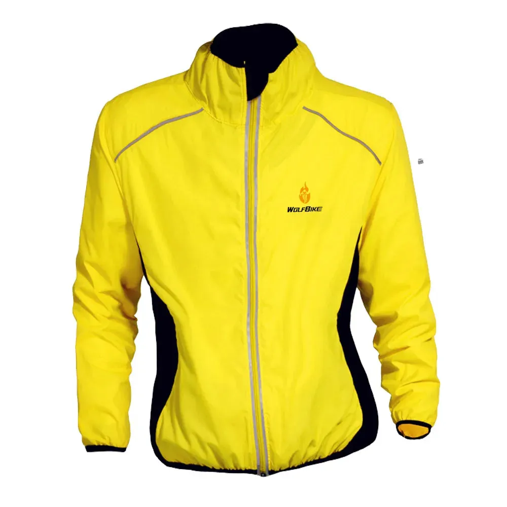 Water Repellent Cycling Jacket Reflective Jerseys Long-sleeved Hiking Running Ropa Ciclismo Wind Coat MTB Bike Clothing