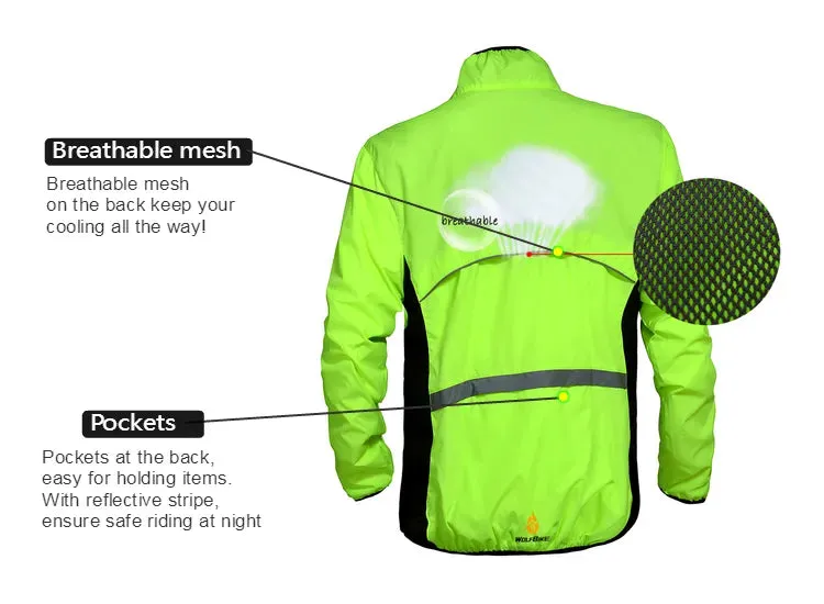 Water Repellent Cycling Jacket Reflective Jerseys Long-sleeved Hiking Running Ropa Ciclismo Wind Coat MTB Bike Clothing