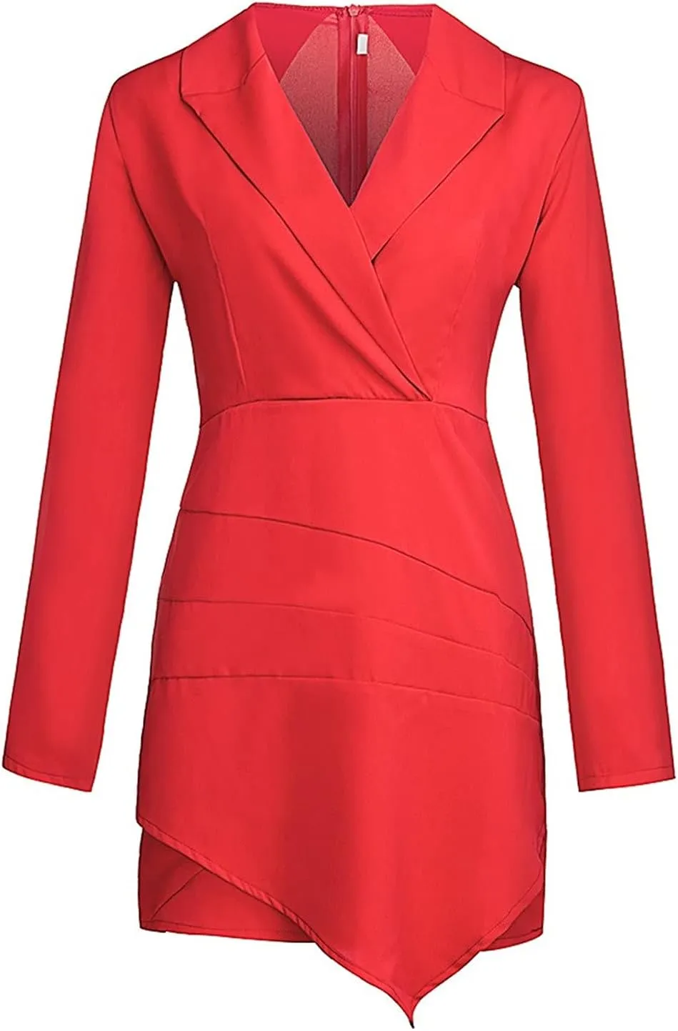 Women Suit Dress Fashion Bodycon Business Skirt Slim Hip Skirt Lapel Long Sleeve Casual Work Formal Dress Blazer